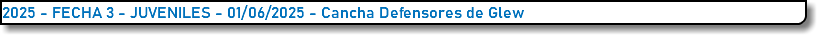 2025 - FECHA 3 - JUVENILES - 01/06/2025 - Cancha Defensores de Glew